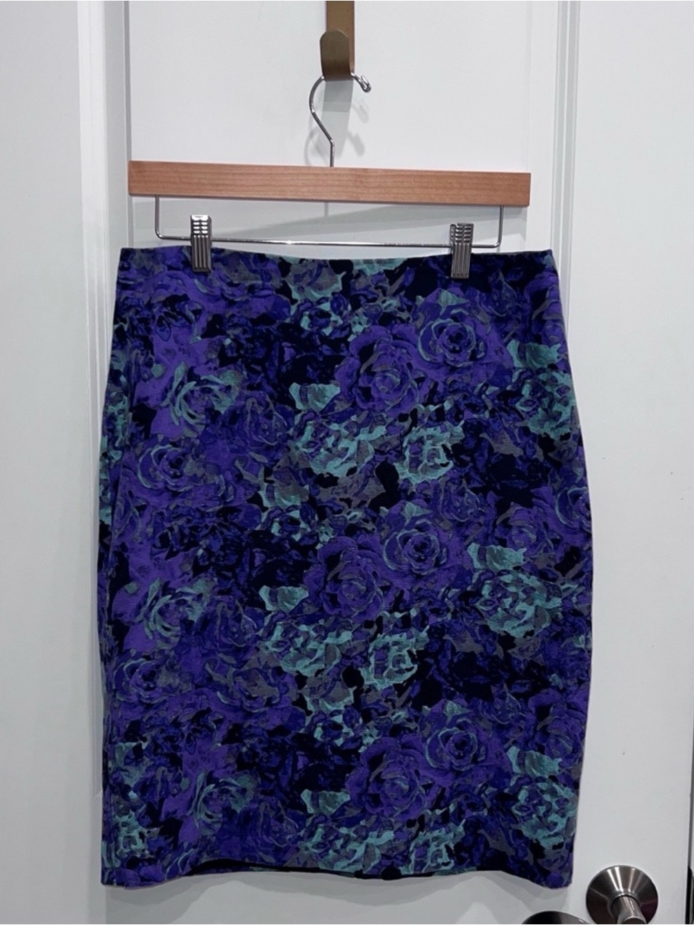 Talbots Floral Pencil Skirt Preppy Office Slit Size 8